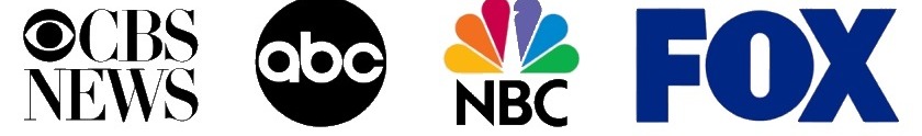 CBS News, ABC, NBC and FOX logos